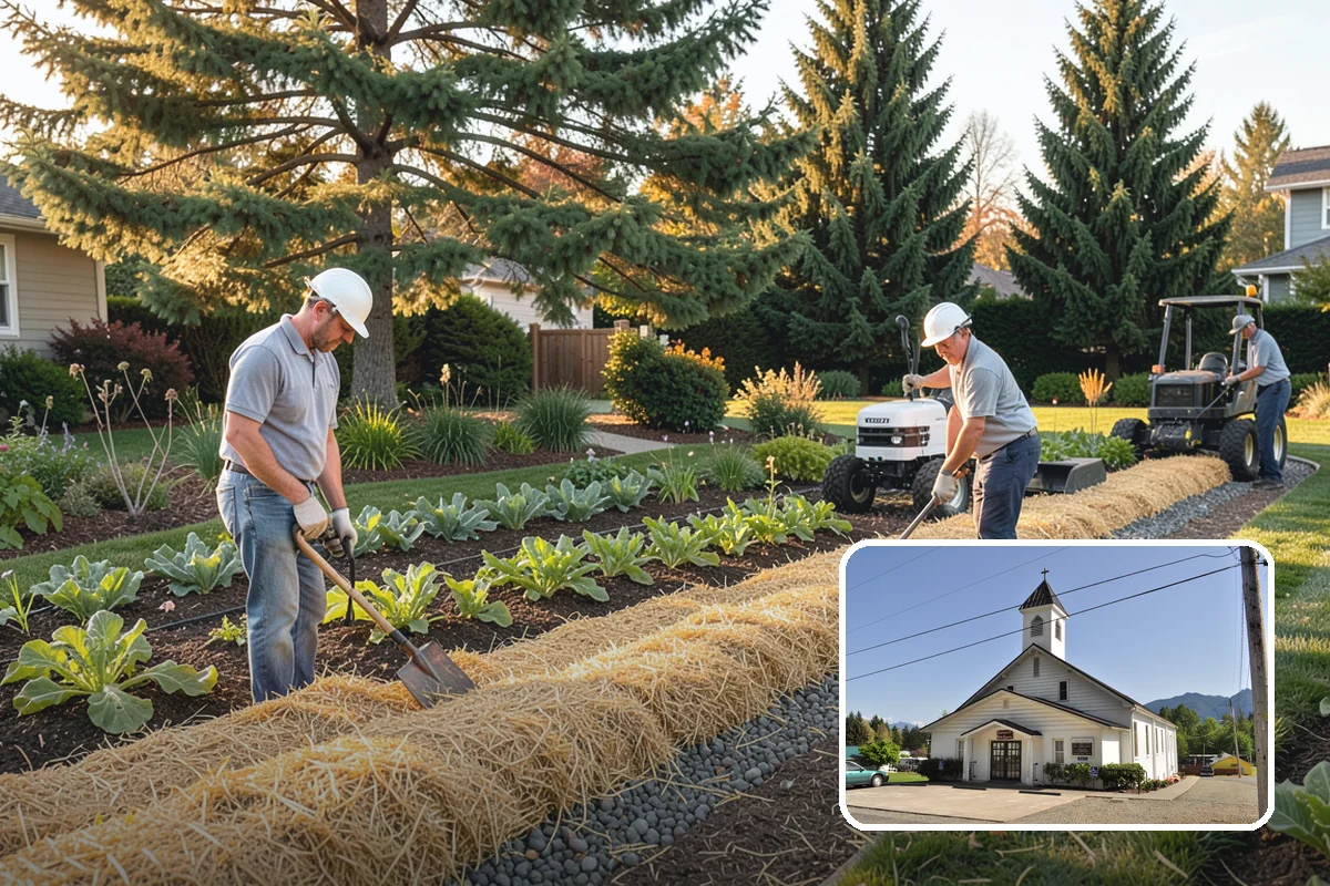 Commercial Artificial Turf in Concrete, Skagit County, WA - Green grounds with no maintenance budget