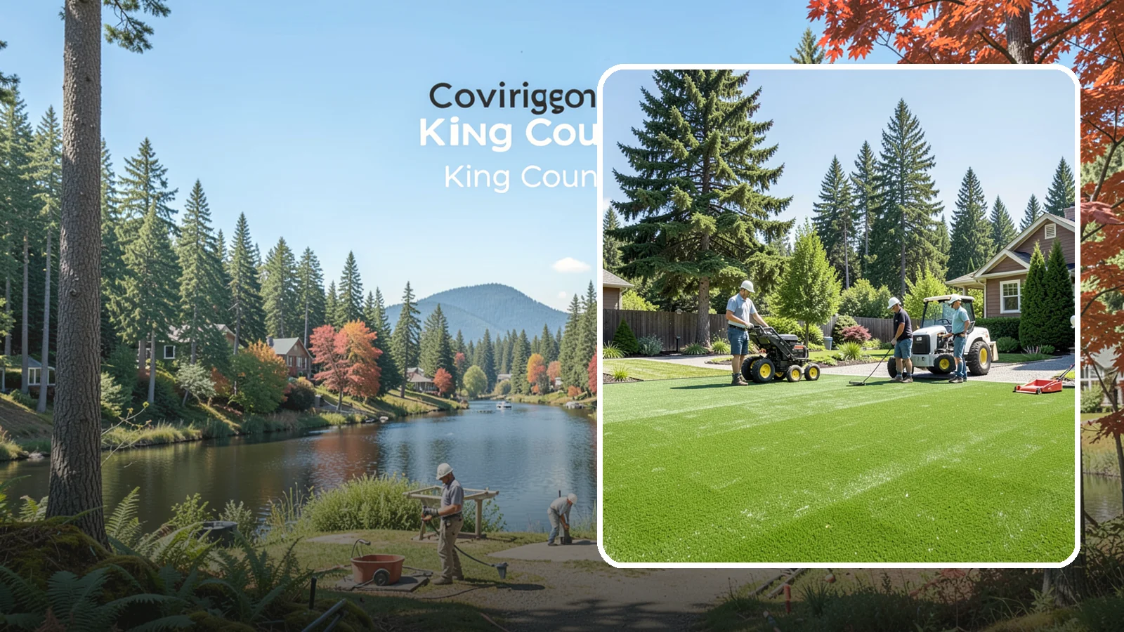 Commercial Artificial Turf in Covington, King County, WA - Large-scale commercial turf for businesses, medians, and grounds that stays green with no maintenance budget.