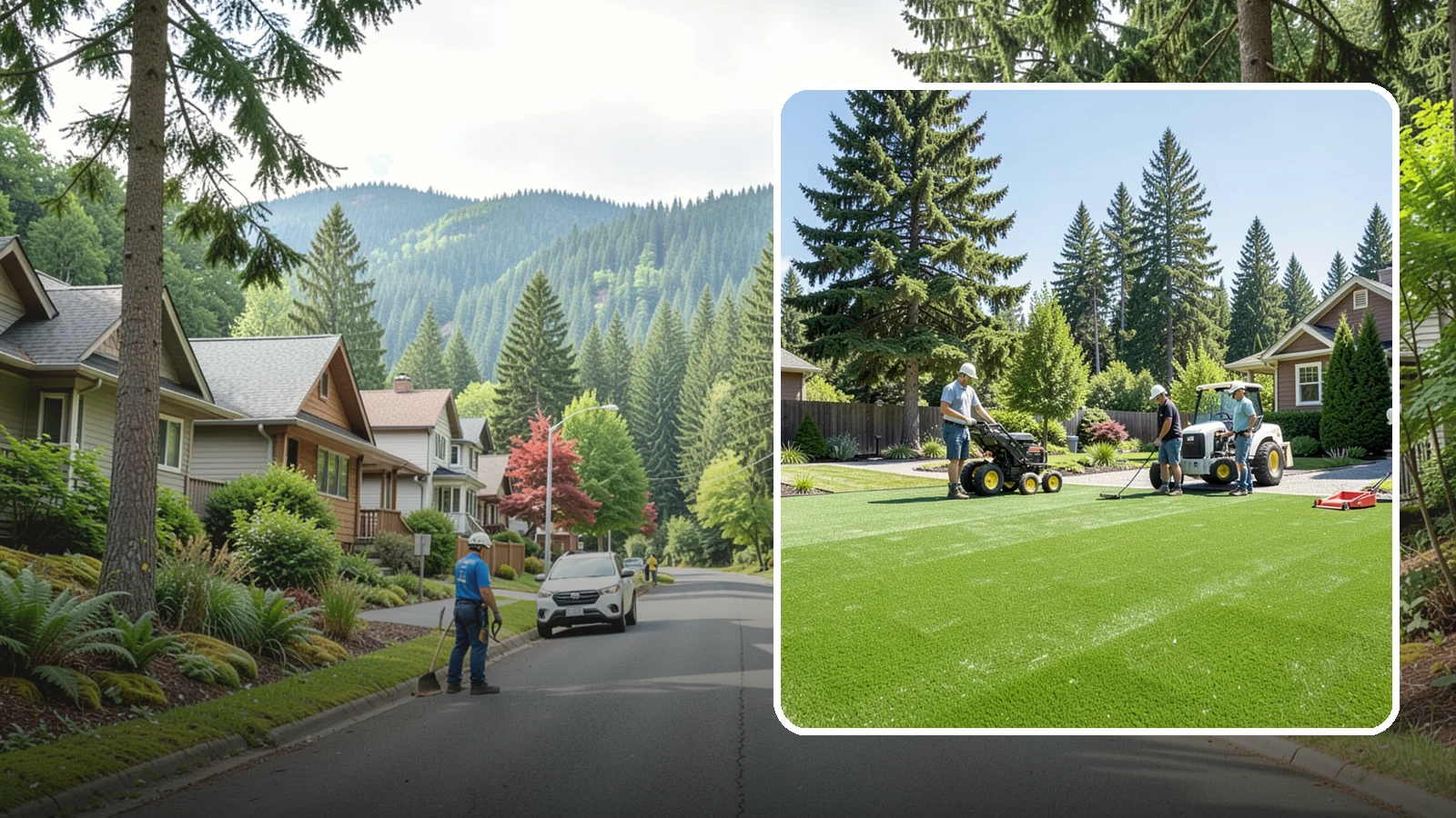Commercial Artificial Turf in Darrington, Snohomish County, WA - Large-scale commercial turf for businesses, medians, and grounds that stays green with no maintenance budget.