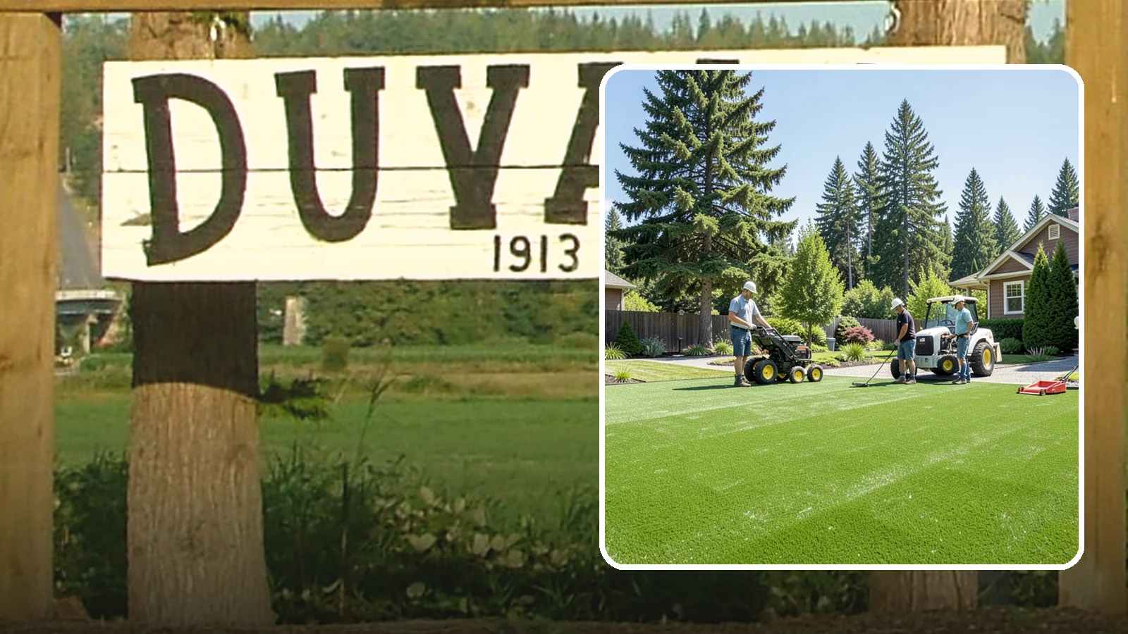 Commercial Artificial Turf in Duvall, King County, WA - Large-scale commercial turf for businesses, medians, and grounds that stays green with no maintenance budget.