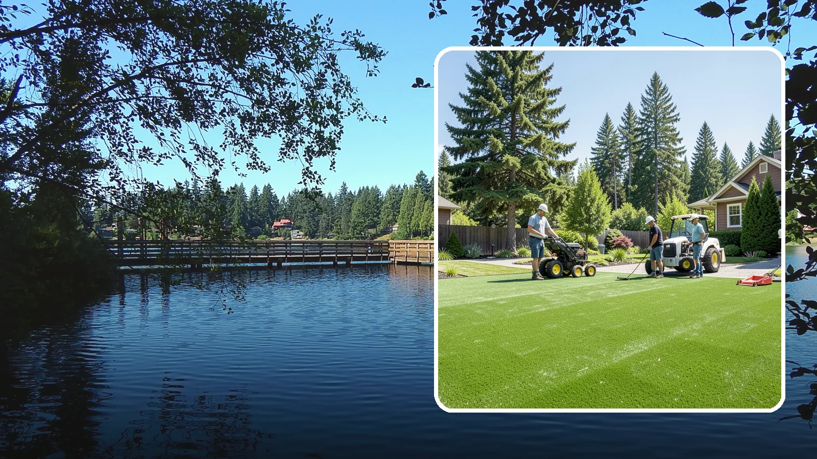 Commercial Artificial Turf in Federal Way, King County, WA - Large-scale commercial turf for businesses, medians, and grounds that stays green with no maintenance budget.