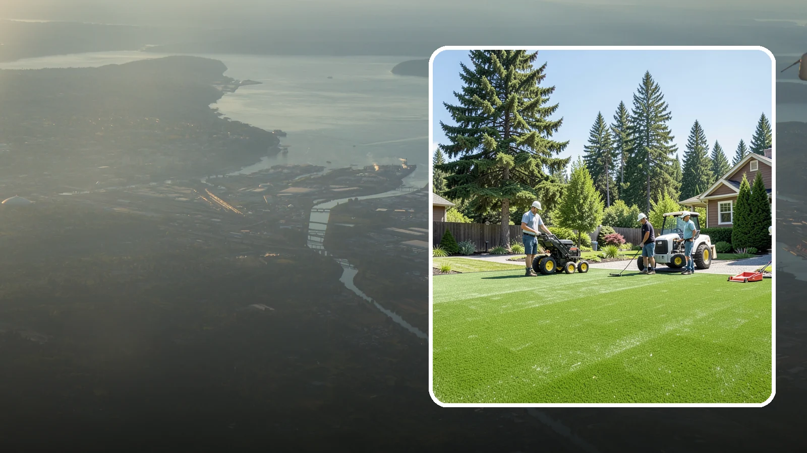 Commercial Artificial Turf in Fife, Pierce County, WA - Large-scale commercial turf for businesses, medians, and grounds that stays green with no maintenance budget.