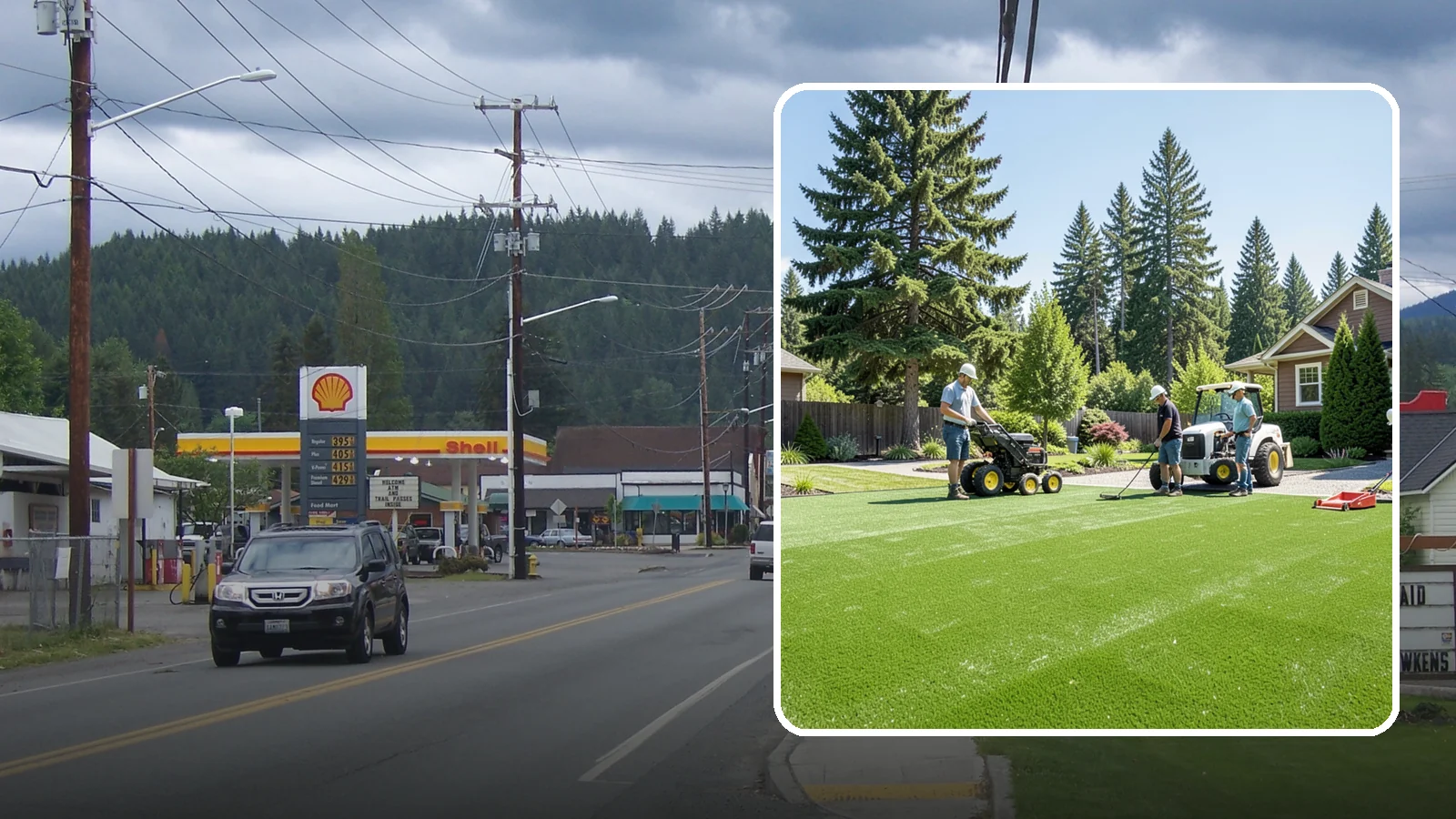 Commercial Artificial Turf in Granite Falls, Snohomish County, WA - Large-scale commercial turf for businesses, medians, and grounds that stays green with no maintenance budget.