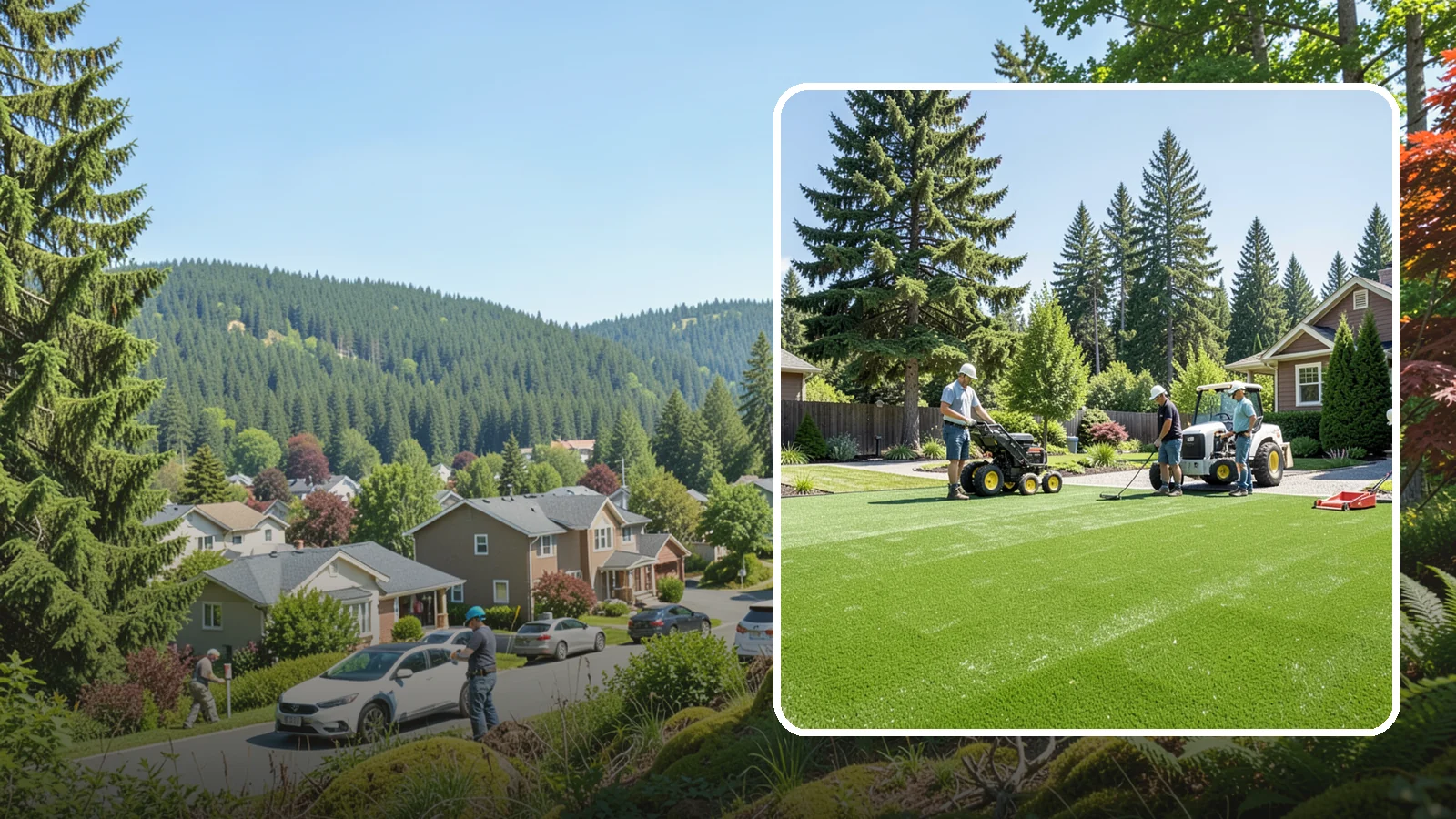 Commercial Artificial Turf in Index, Snohomish County, WA - Large-scale commercial turf for businesses, medians, and grounds that stays green with no maintenance budget.
