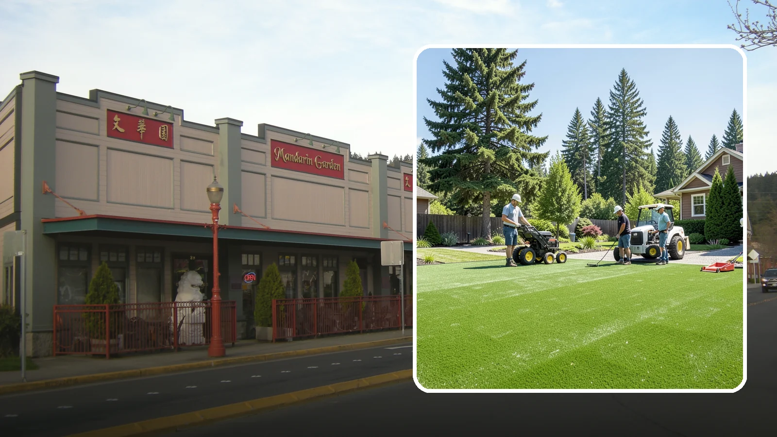 Commercial Artificial Turf in Issaquah, King County, WA - Large-scale commercial turf for businesses, medians, and grounds that stays green with no maintenance budget.