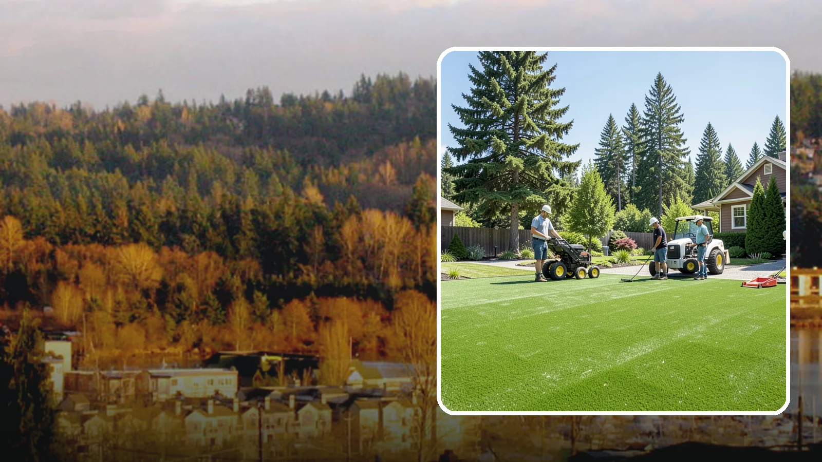 Commercial Artificial Turf in Kenmore, King County, WA - Large-scale commercial turf for businesses, medians, and grounds that stays green with no maintenance budget.