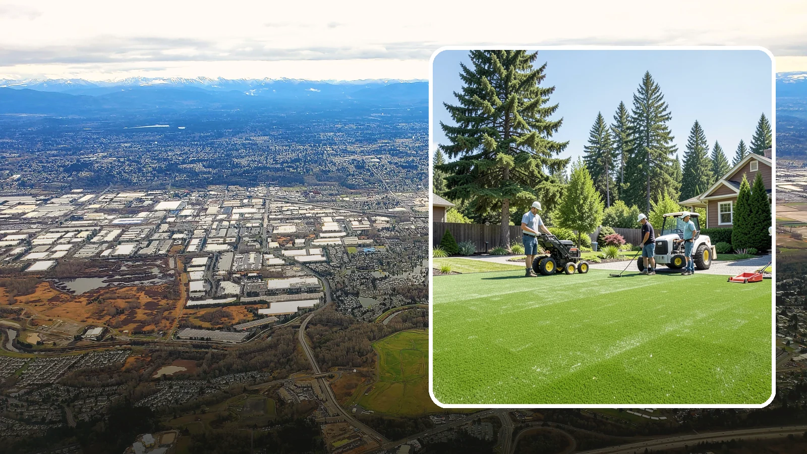 Commercial Artificial Turf in Kent, King County, WA - Large-scale commercial turf for businesses, medians, and grounds that stays green with no maintenance budget.