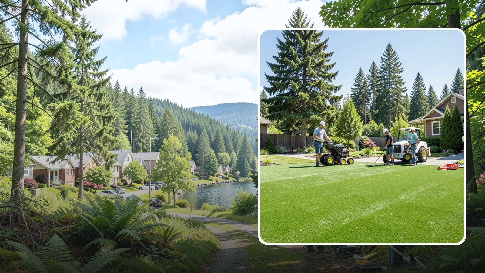Commercial Artificial Turf in Lake Forest Park, King County, WA - Large-scale commercial turf for businesses, medians, and grounds that stays green with no maintenance budget.