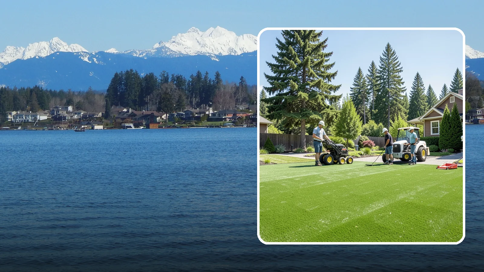 Commercial Artificial Turf in Lake Stevens, Snohomish County, WA - Large-scale commercial turf for businesses, medians, and grounds that stays green with no maintenance budget.