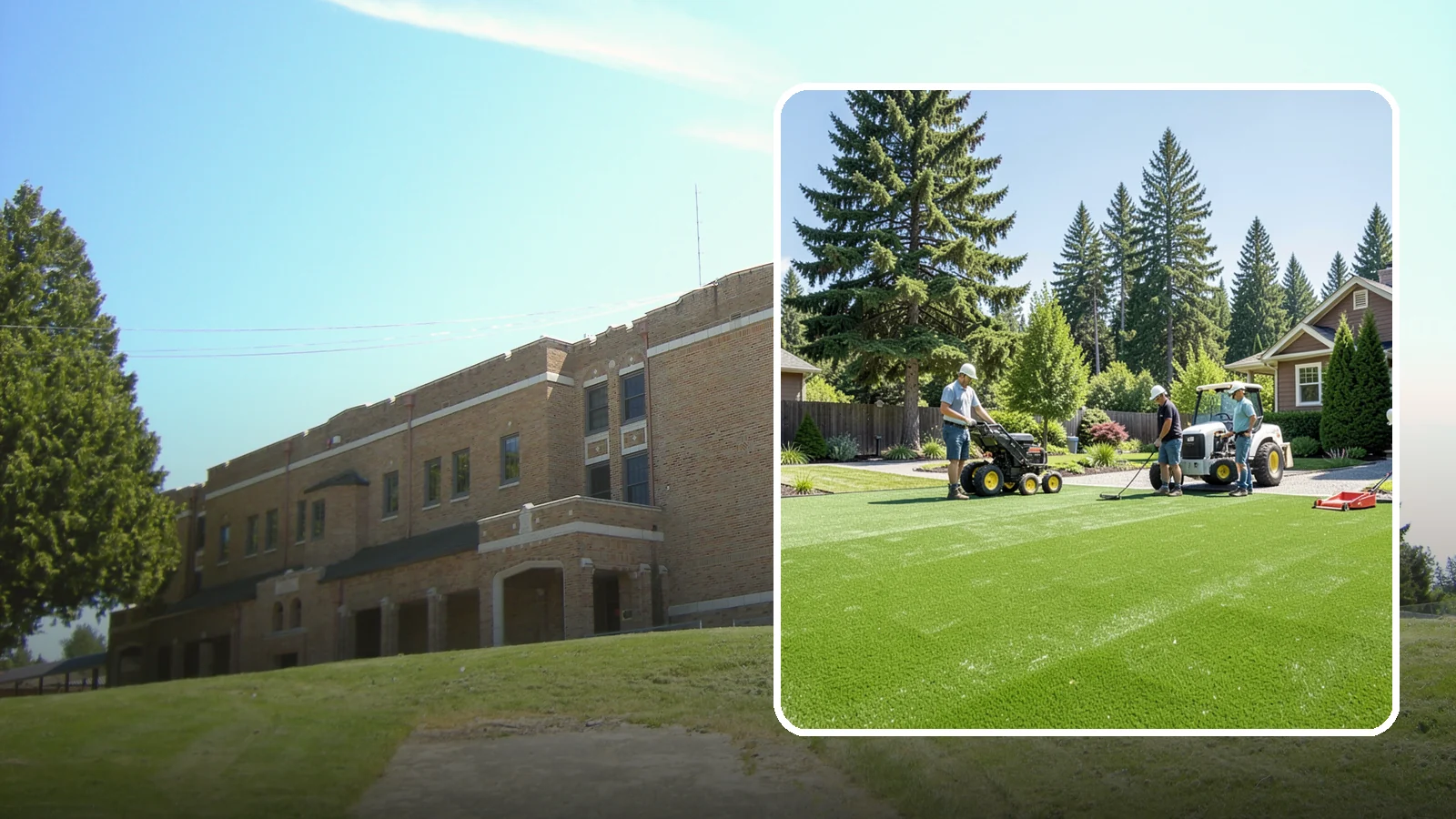 Commercial Artificial Turf in Maple Valley, King County, WA - Large-scale commercial turf for businesses, medians, and grounds that stays green with no maintenance budget.