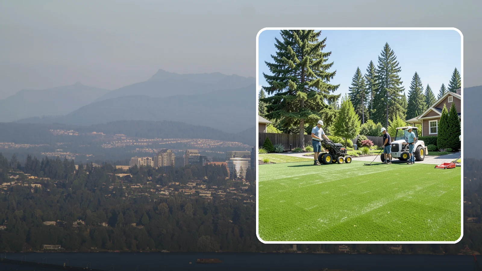 Commercial Artificial Turf in Medina, King County, WA - Large-scale commercial turf for businesses, medians, and grounds that stays green with no maintenance budget.