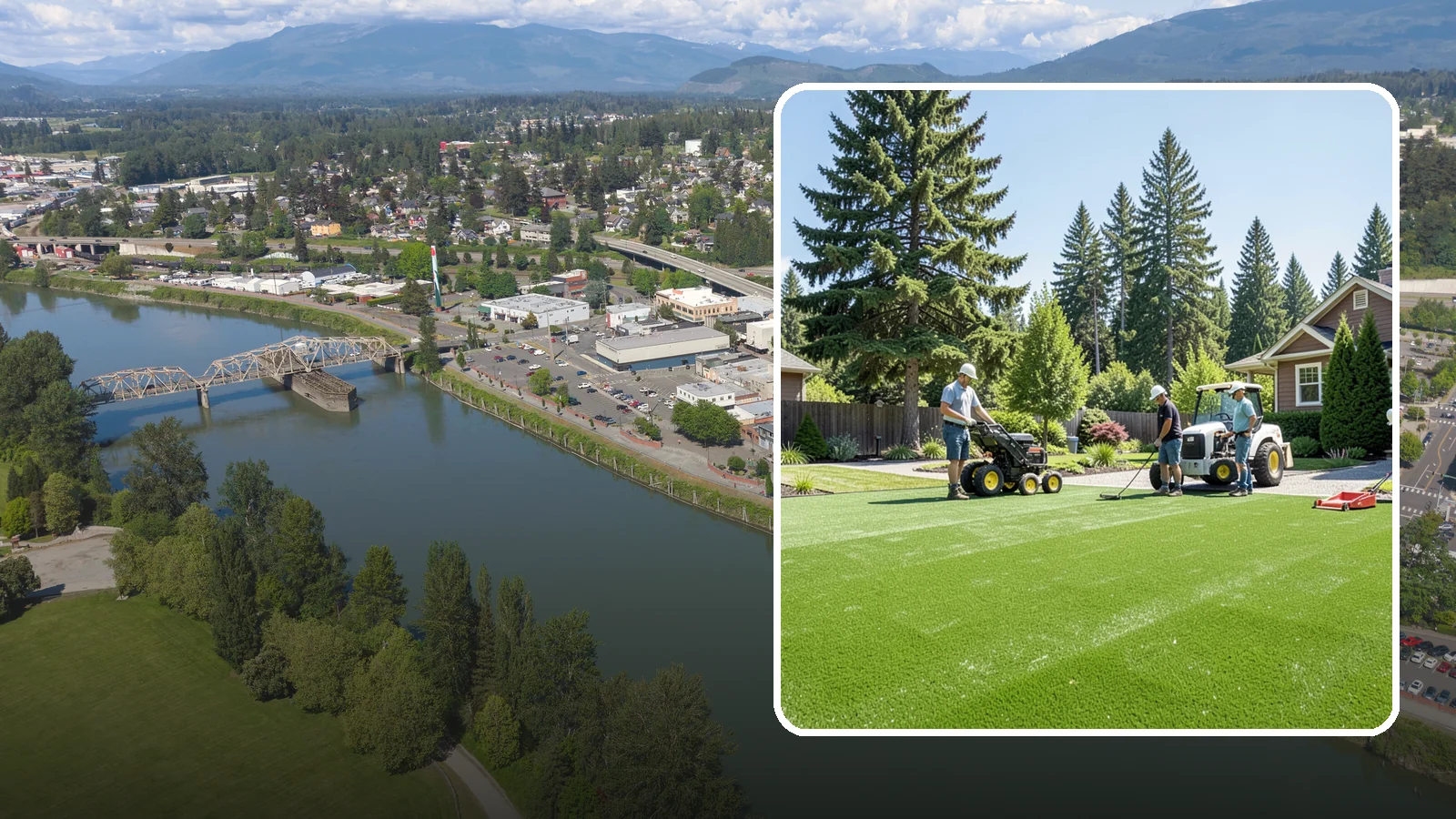 Commercial Artificial Turf in Mount Vernon, Skagit County, WA - Large-scale commercial turf for businesses, medians, and grounds that stays green with no maintenance budget.
