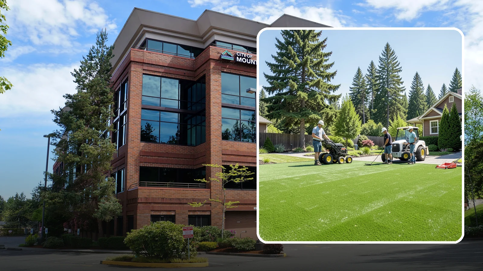 Commercial Artificial Turf in Mountlake Terrace, Snohomish County, WA - Large-scale commercial turf for businesses, medians, and grounds that stays green with no maintenance budget.