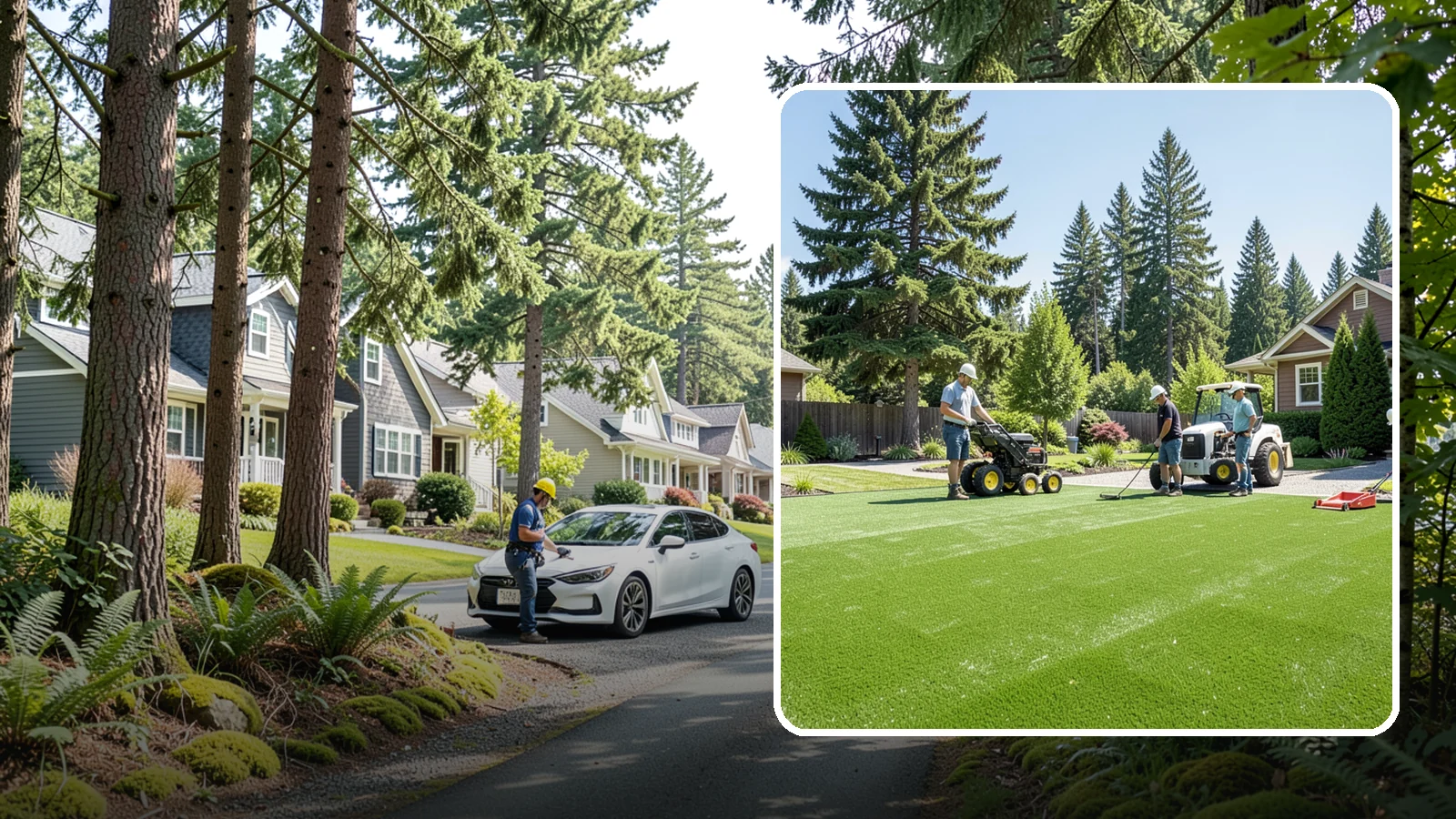 Commercial Artificial Turf in Normandy Park, King County, WA - Large-scale commercial turf for businesses, medians, and grounds that stays green with no maintenance budget.