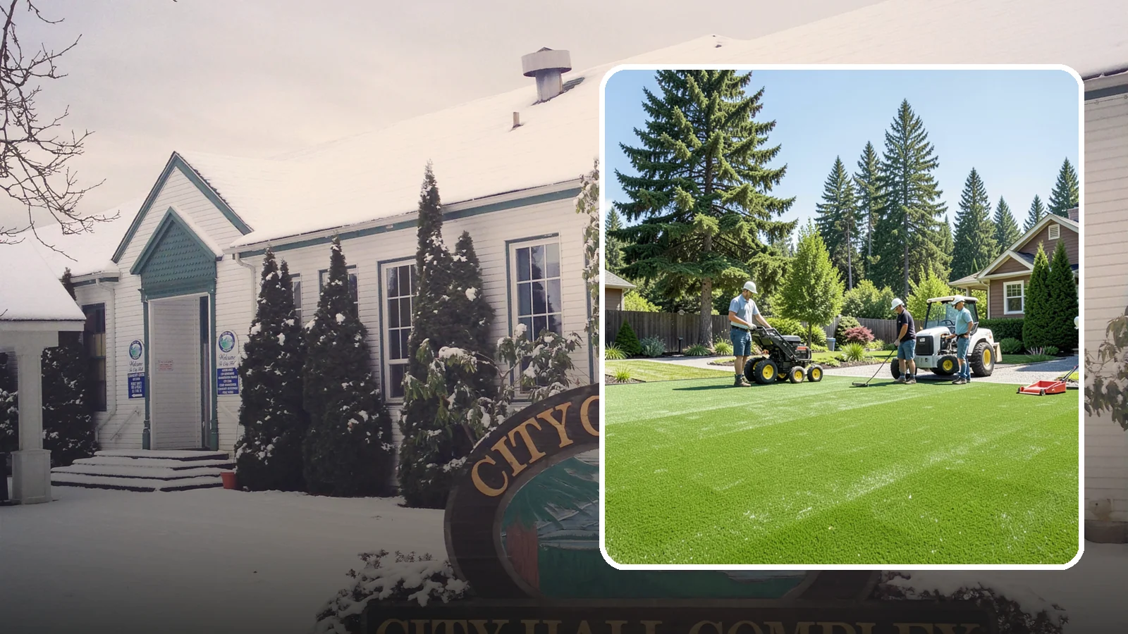 Commercial Artificial Turf in Pacific, King County, WA - Large-scale commercial turf for businesses, medians, and grounds that stays green with no maintenance budget.