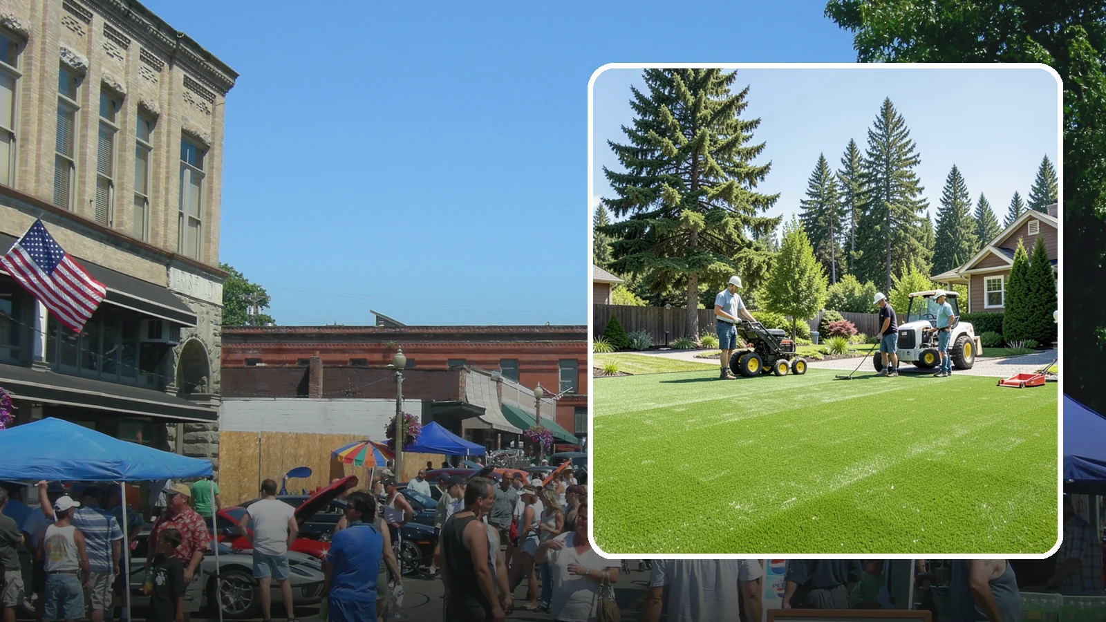 Commercial Artificial Turf in Snohomish, Snohomish County, WA - Large-scale commercial turf for businesses, medians, and grounds that stays green with no maintenance budget.
