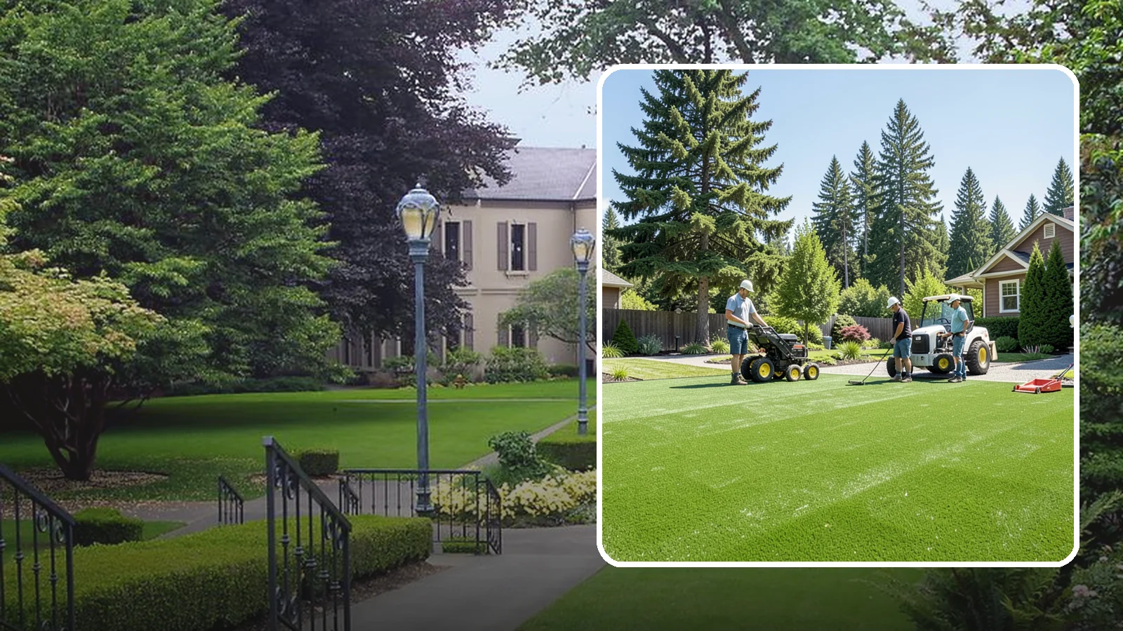 Commercial Artificial Turf in Woodinville, King County, WA - Large-scale commercial turf for businesses, medians, and grounds that stays green with no maintenance budget.