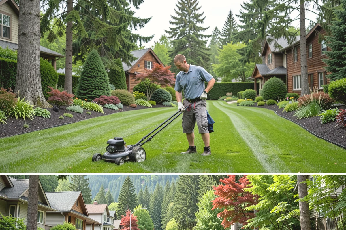 Commercial Landscape Maintenance in Darrington, Snohomish County, WA - Delivered on a year-round contract with weekly or biweekly visits in the growing season and reduced winter visits focused on...