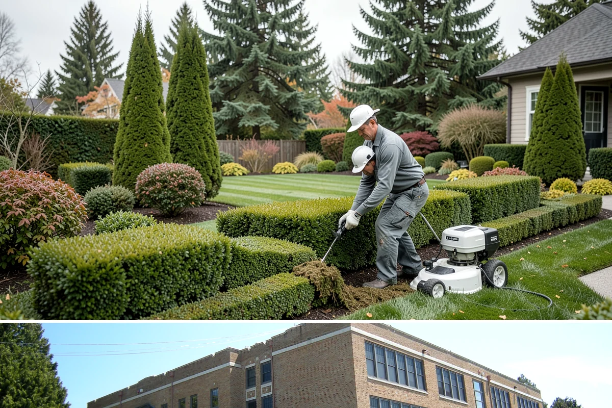 Commercial Landscape Maintenance in Maple Valley, King County, WA - Delivered on a year-round contract with weekly or biweekly visits in the growing season and reduced winter visits focused on...
