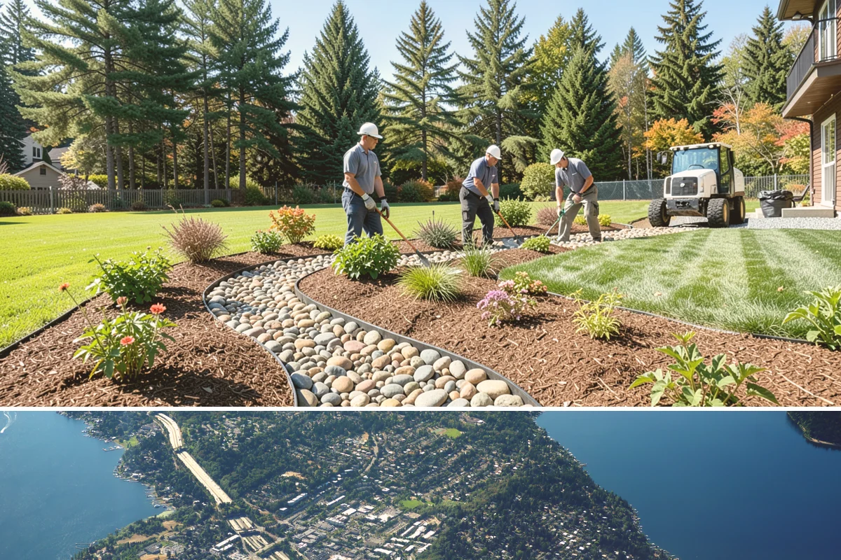Commercial Landscape Maintenance in Mercer Island, King County, WA - Delivered on a year-round contract with weekly or biweekly visits in the growing season and reduced winter visits focused on...