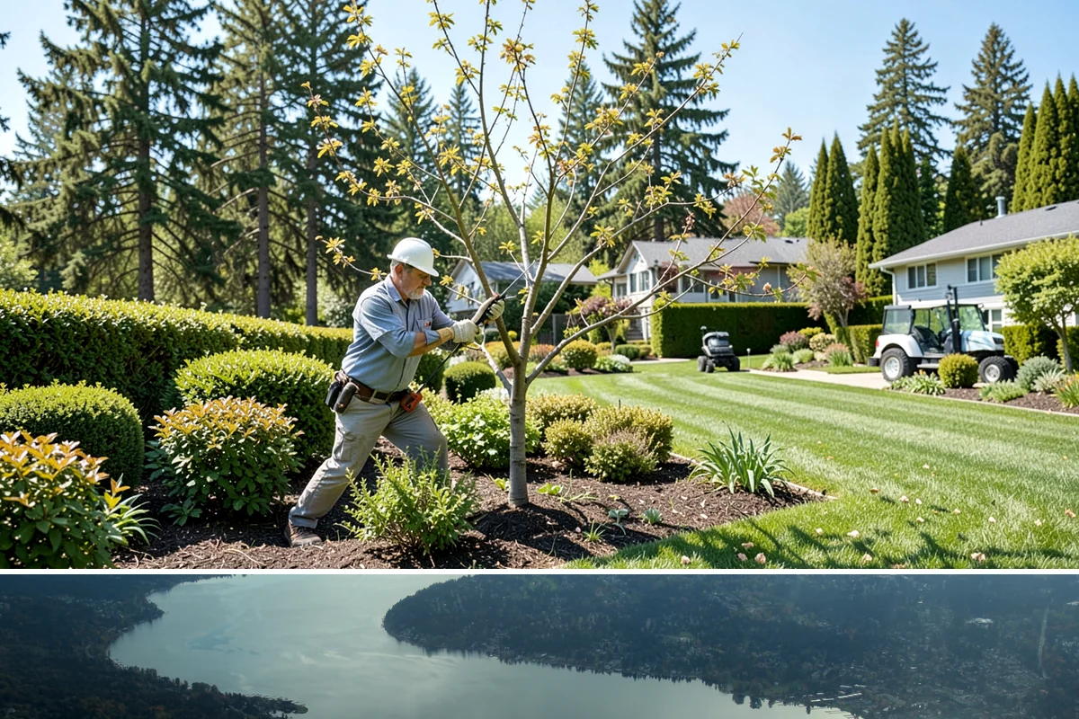 Commercial Landscape Maintenance in Sammamish, King County, WA - Delivered on a year-round contract with weekly or biweekly visits in the growing season and reduced winter visits focused on...