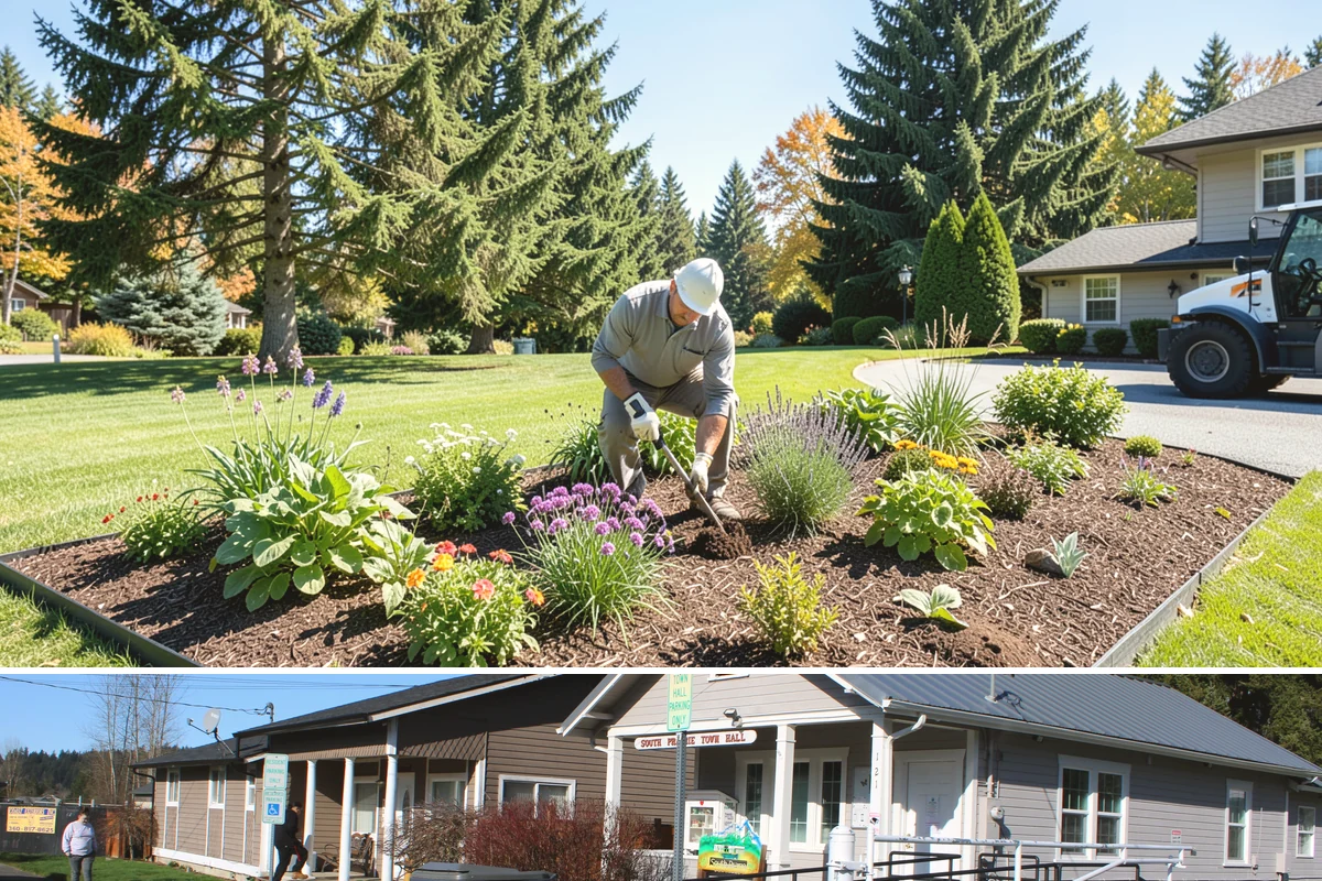 Commercial Landscape Maintenance in South Prairie, Pierce County, WA - Delivered on a year-round contract with weekly or biweekly visits in the growing season and reduced winter visits focused on...