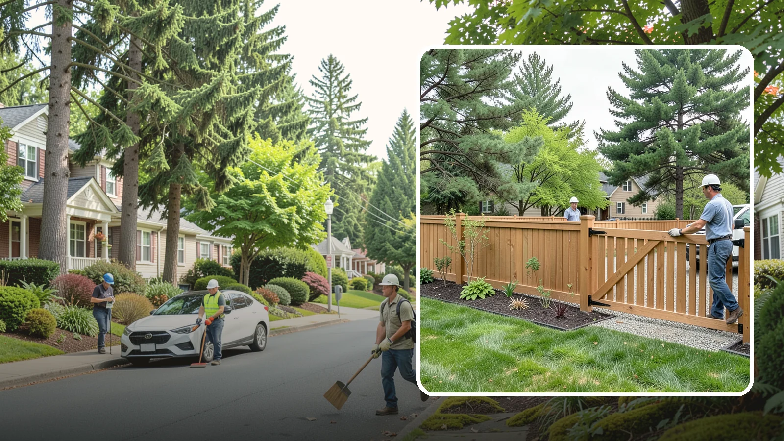Composite Fence Installation in Beaux Arts Village, King County, WA - We build modern composite fences that pair the warmth of wood with rot-proof durability made for wet Northwest conditions.