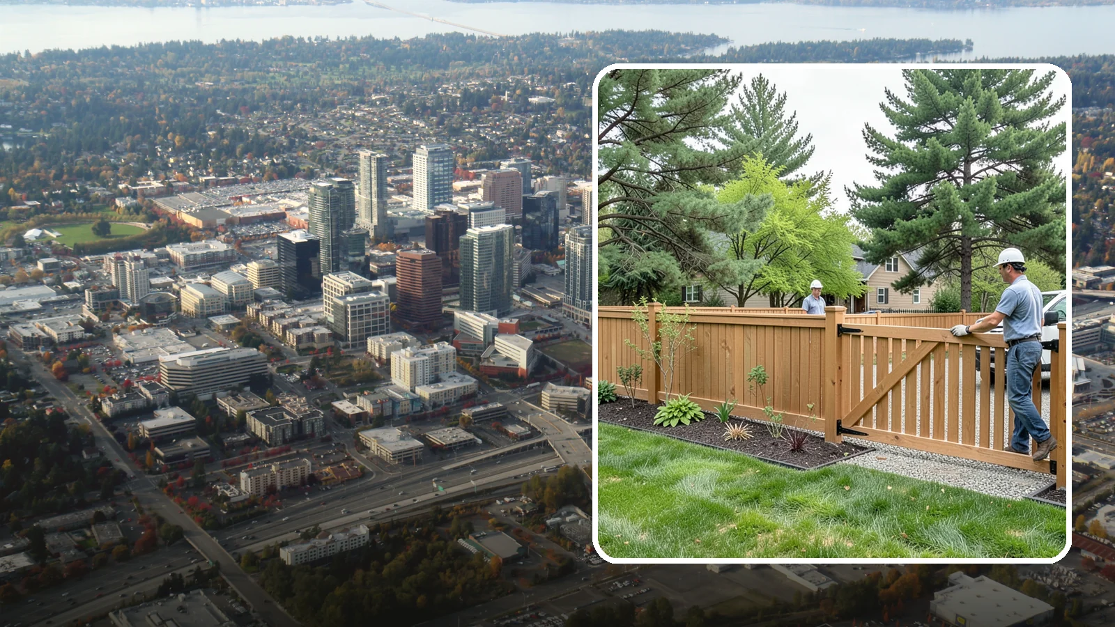 Composite Fence Installation in Bellevue, King County, WA - We build modern composite fences that pair the warmth of wood with rot-proof durability made for wet Northwest conditions.