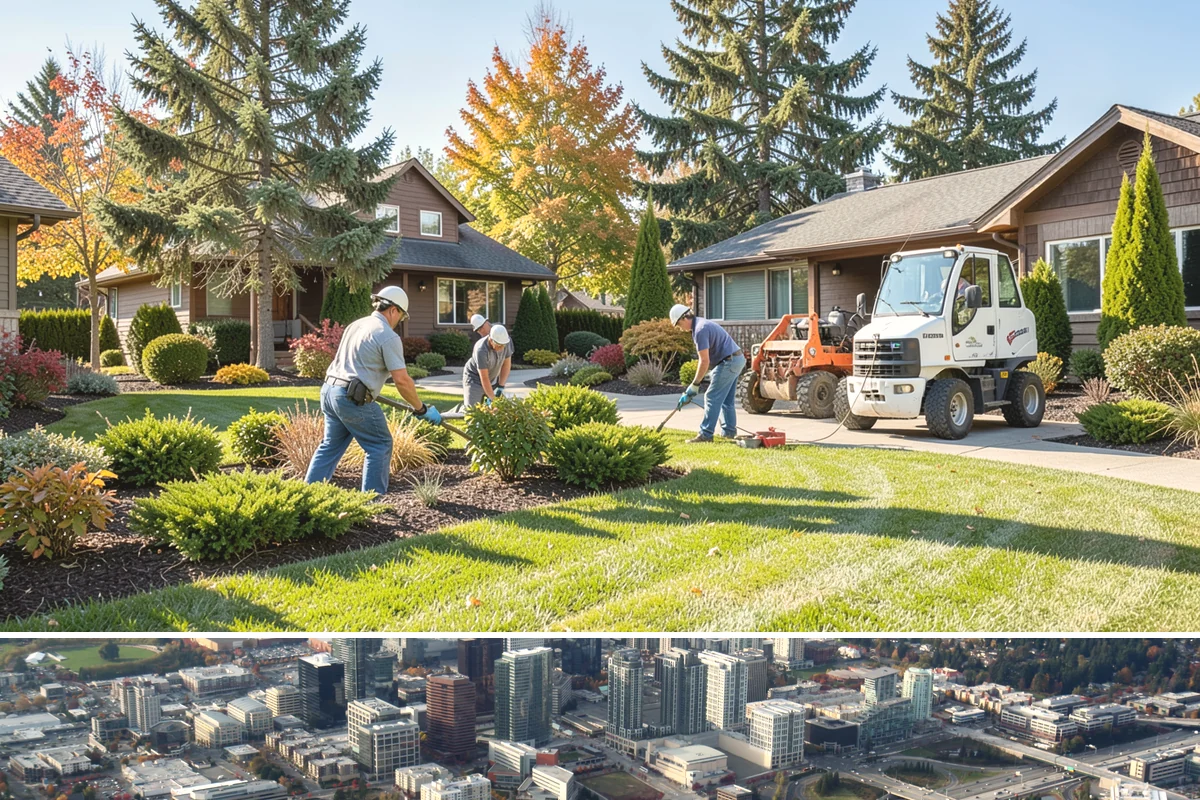 Composite Fence Installation in Bellevue, King County, WA - Composite performs well year-round, though drier spring-to-fall weeks help footings cure before the panels go up.
