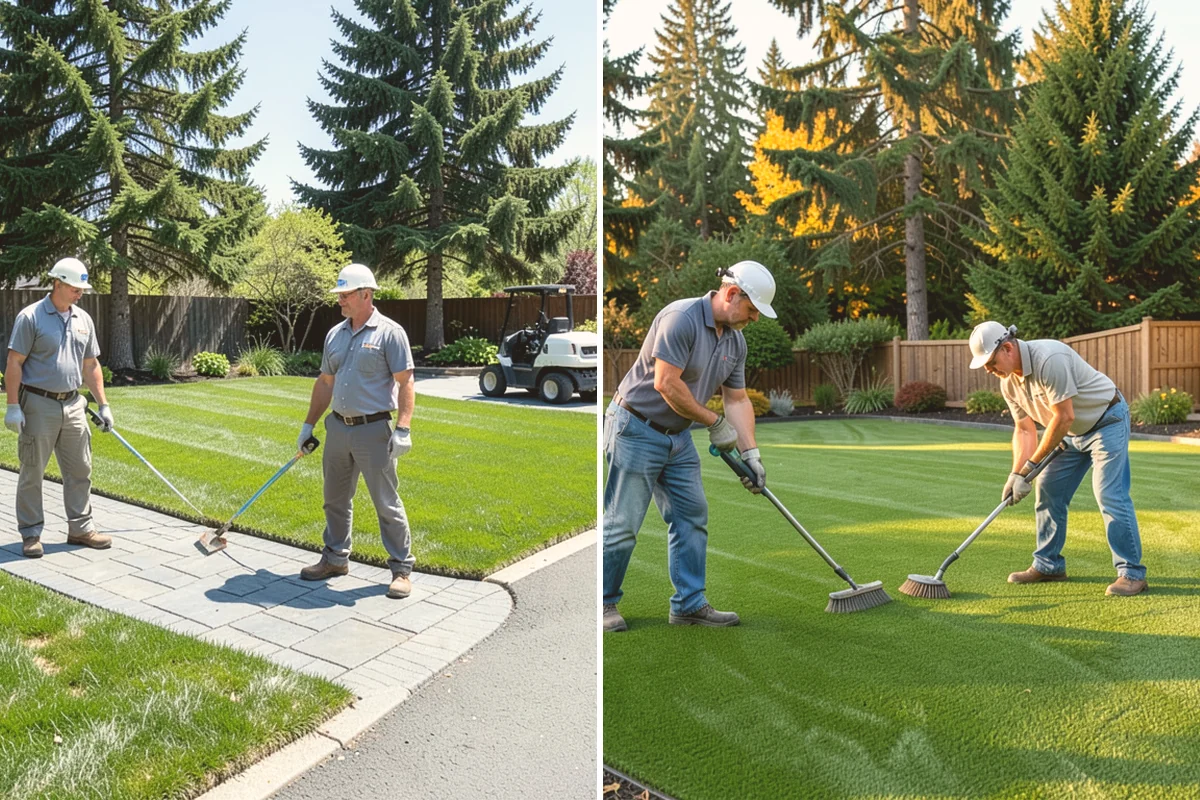 Composite Fence Installation in Bothell, King County, WA - Review board style, color, and layout on site