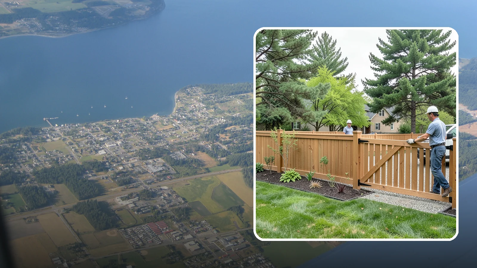 Composite Fence Installation in Coupeville, Island County, WA - We build modern composite fences that pair the warmth of wood with rot-proof durability made for wet Northwest conditions.