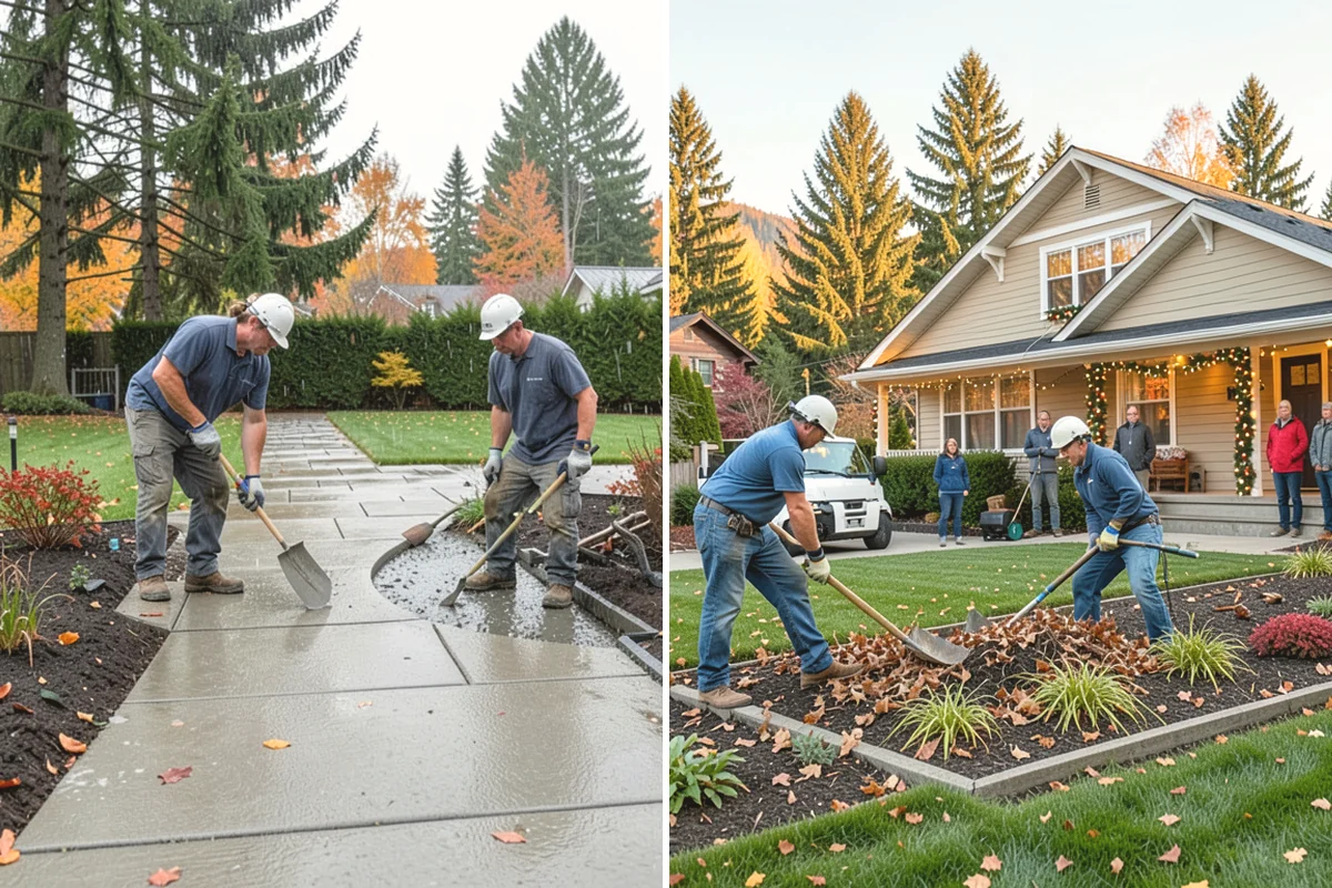 Composite Fence Installation in Edgewood, Pierce County, WA - Review board style, color, and layout on site