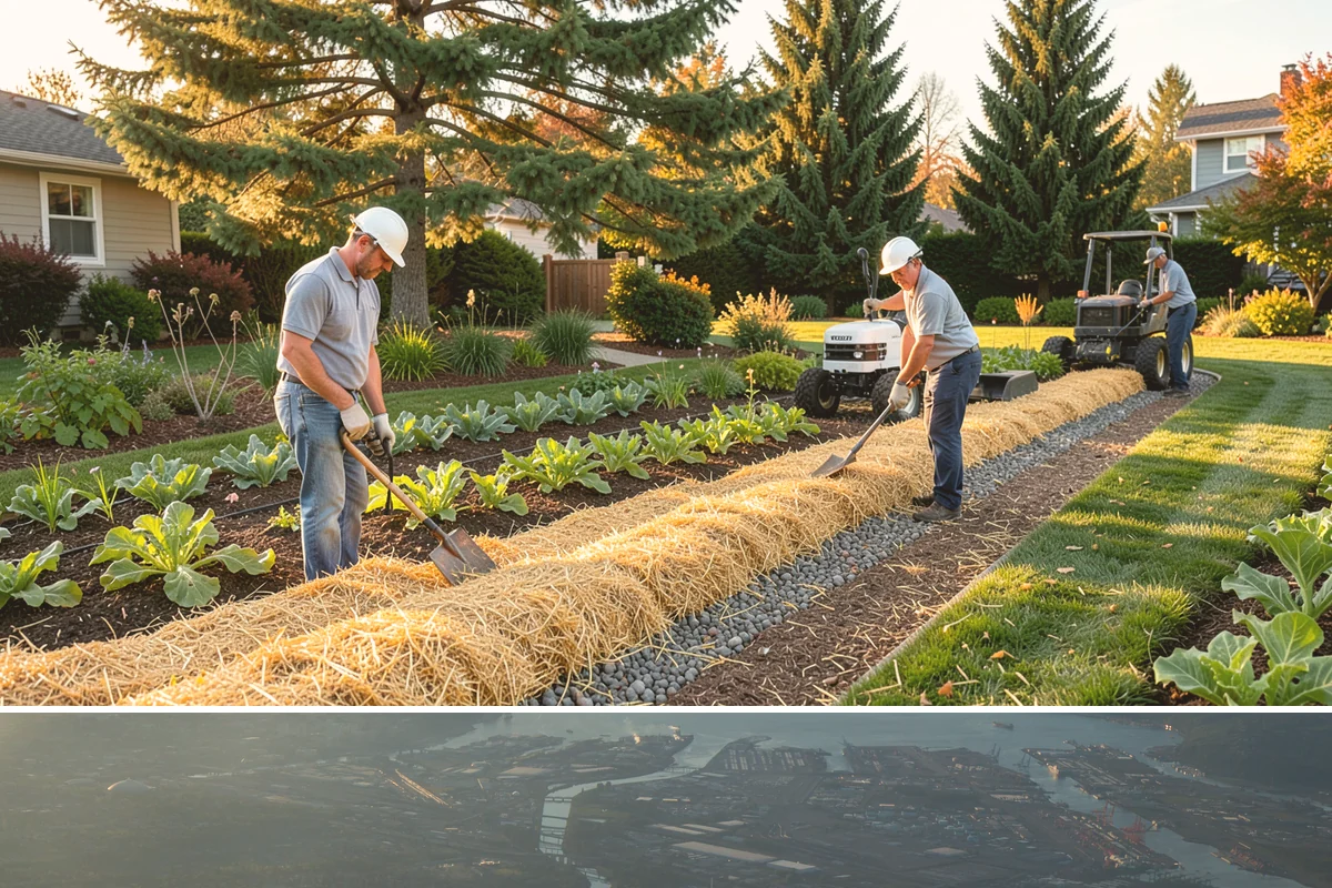 Composite Fence Installation in Fife, Pierce County, WA - Composite performs well year-round, though drier spring-to-fall weeks help footings cure before the panels go up.