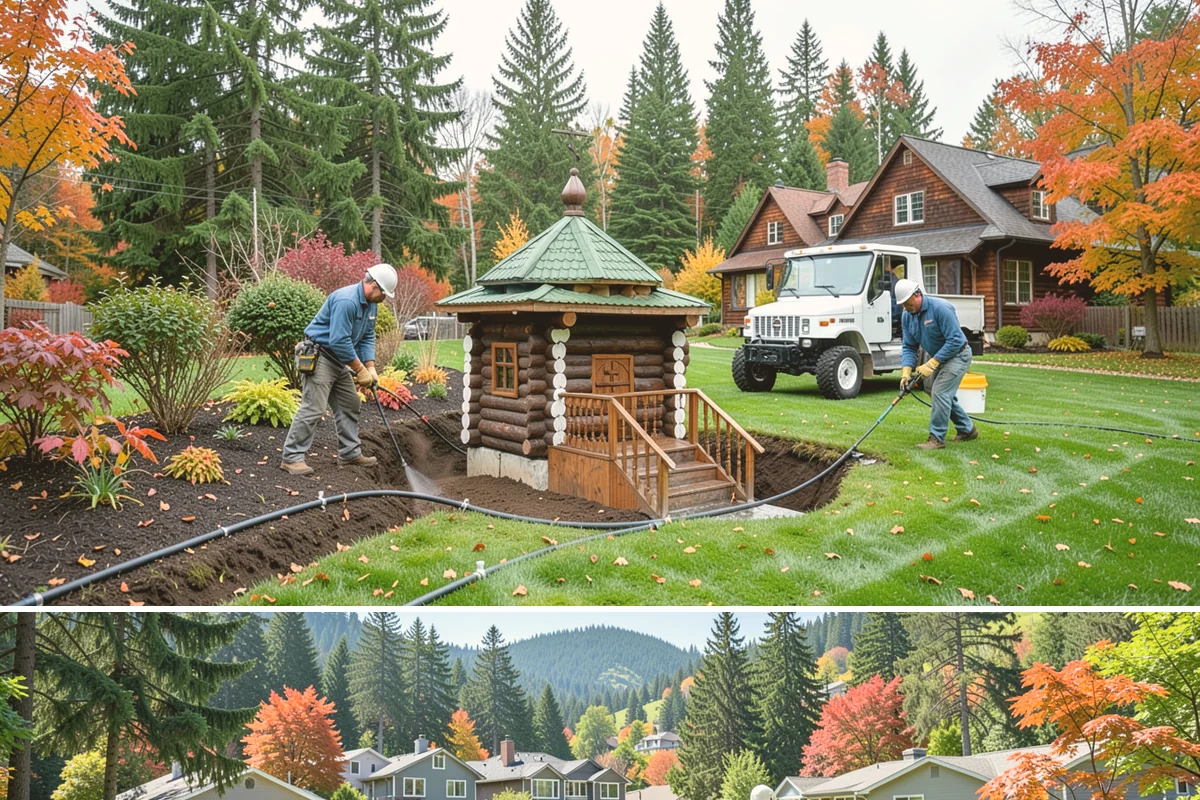 Composite Fence Installation in Fircrest, Pierce County, WA - Composite performs well year-round, though drier spring-to-fall weeks help footings cure before the panels go up.