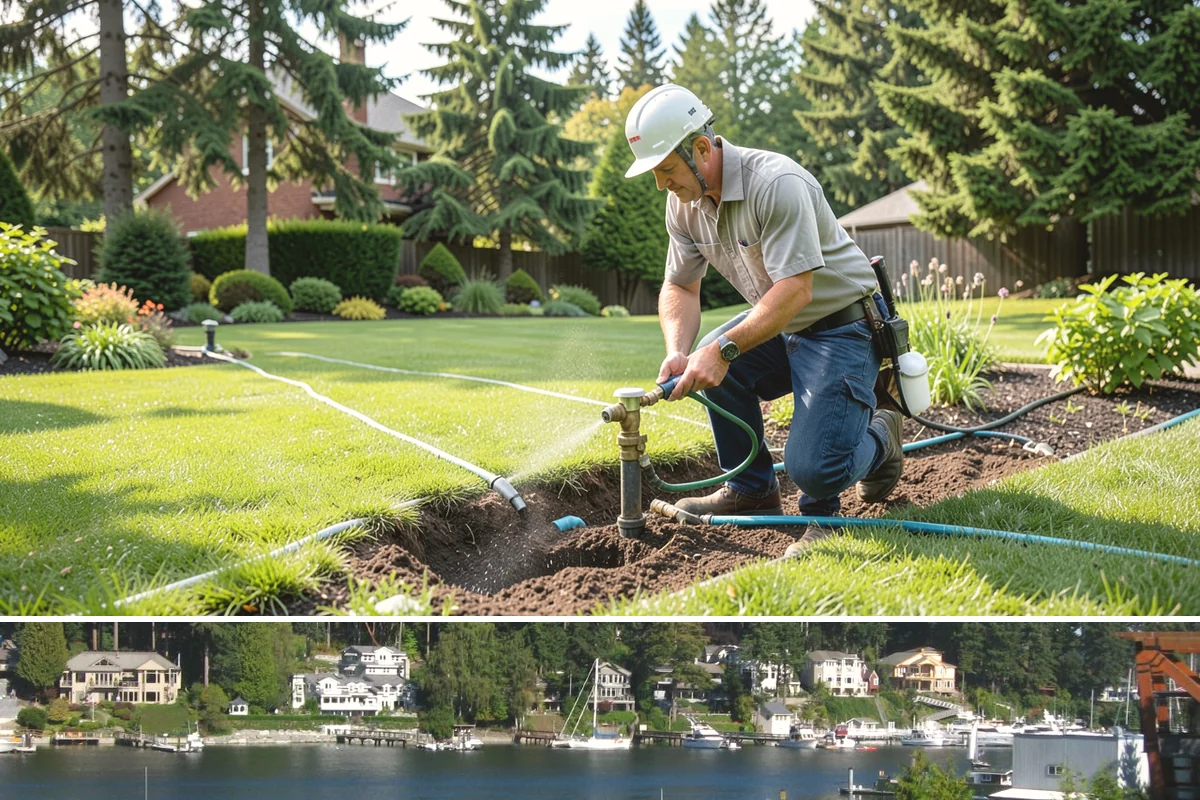 Composite Fence Installation in Gig Harbor, Pierce County, WA - Composite performs well year-round, though drier spring-to-fall weeks help footings cure before the panels go up.