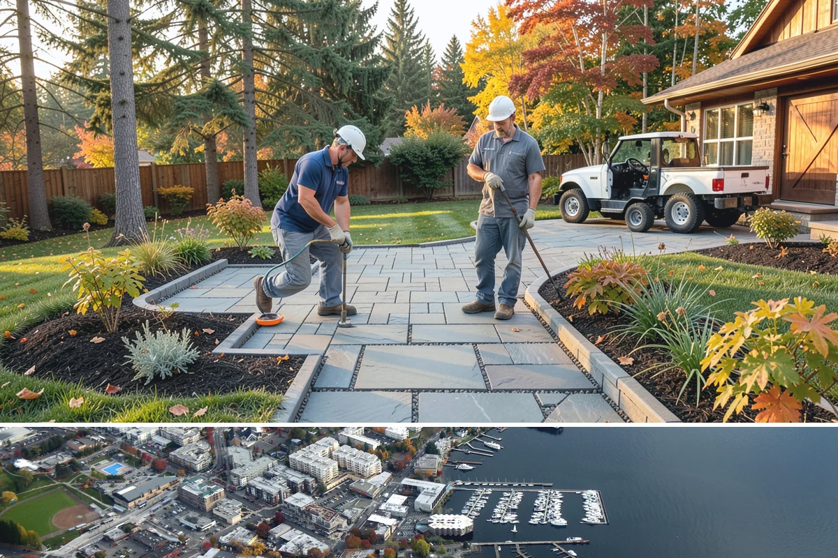 Composite Fence Installation in Kirkland, King County, WA - Composite performs well year-round, though drier spring-to-fall weeks help footings cure before the panels go up.
