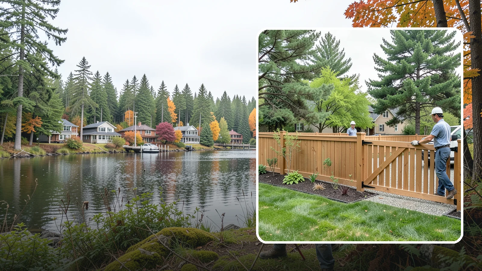 Composite Fence Installation in La Conner, Skagit County, WA - We build modern composite fences that pair the warmth of wood with rot-proof durability made for wet Northwest conditions.