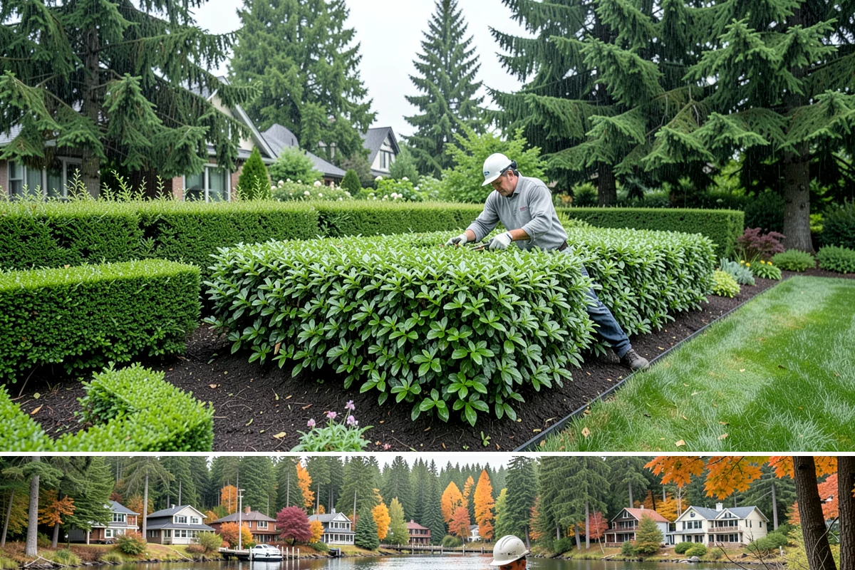 Composite Fence Installation in La Conner, Skagit County, WA - Composite performs well year-round, though drier spring-to-fall weeks help footings cure before the panels go up.