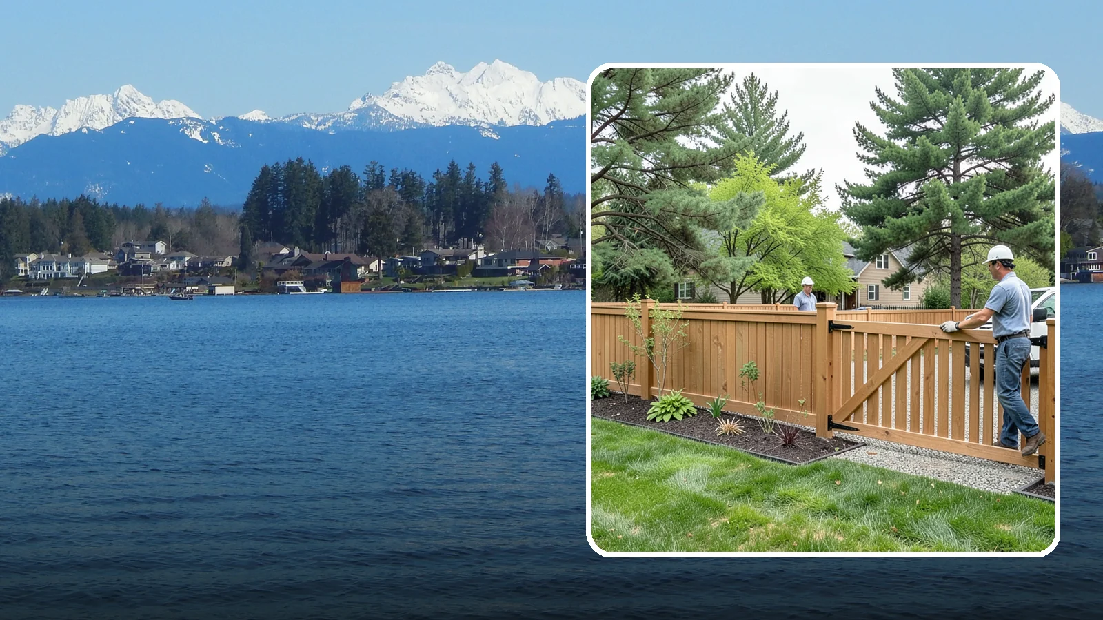 Composite Fence Installation in Lake Stevens, Snohomish County, WA - We build modern composite fences that pair the warmth of wood with rot-proof durability made for wet Northwest conditions.