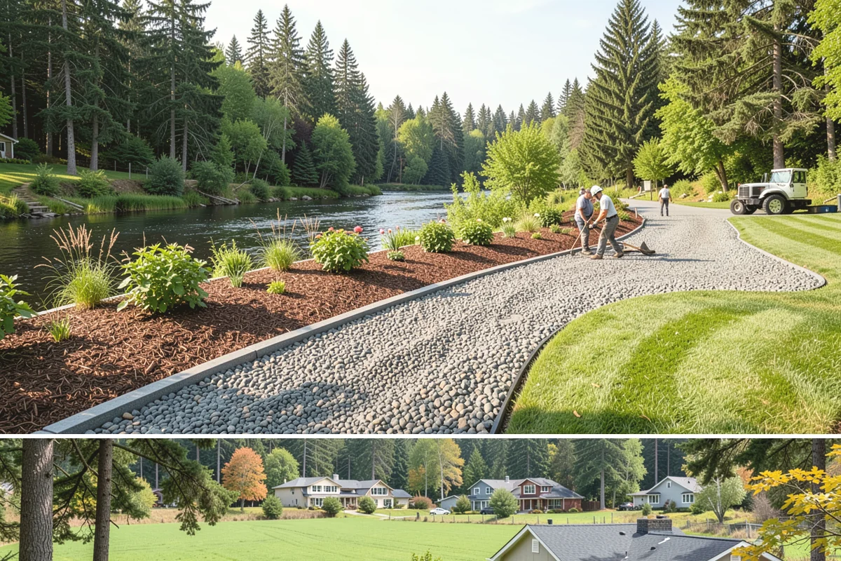Composite Fence Installation in Lyman, Skagit County, WA - Composite performs well year-round, though drier spring-to-fall weeks help footings cure before the panels go up.