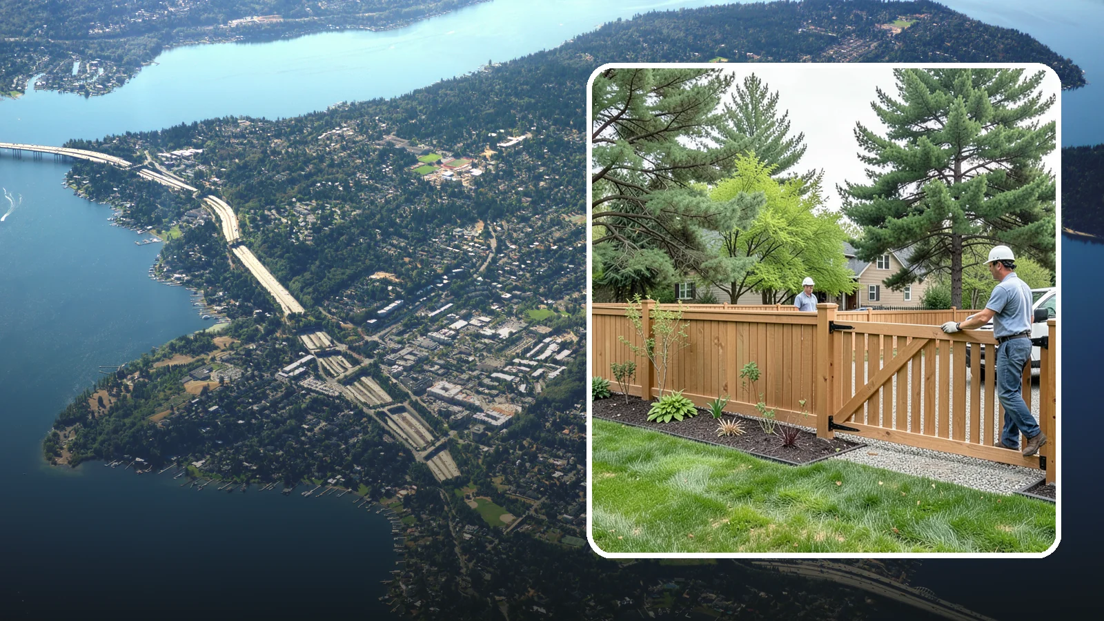 Composite Fence Installation in Mercer Island, King County, WA - We build modern composite fences that pair the warmth of wood with rot-proof durability made for wet Northwest conditions.