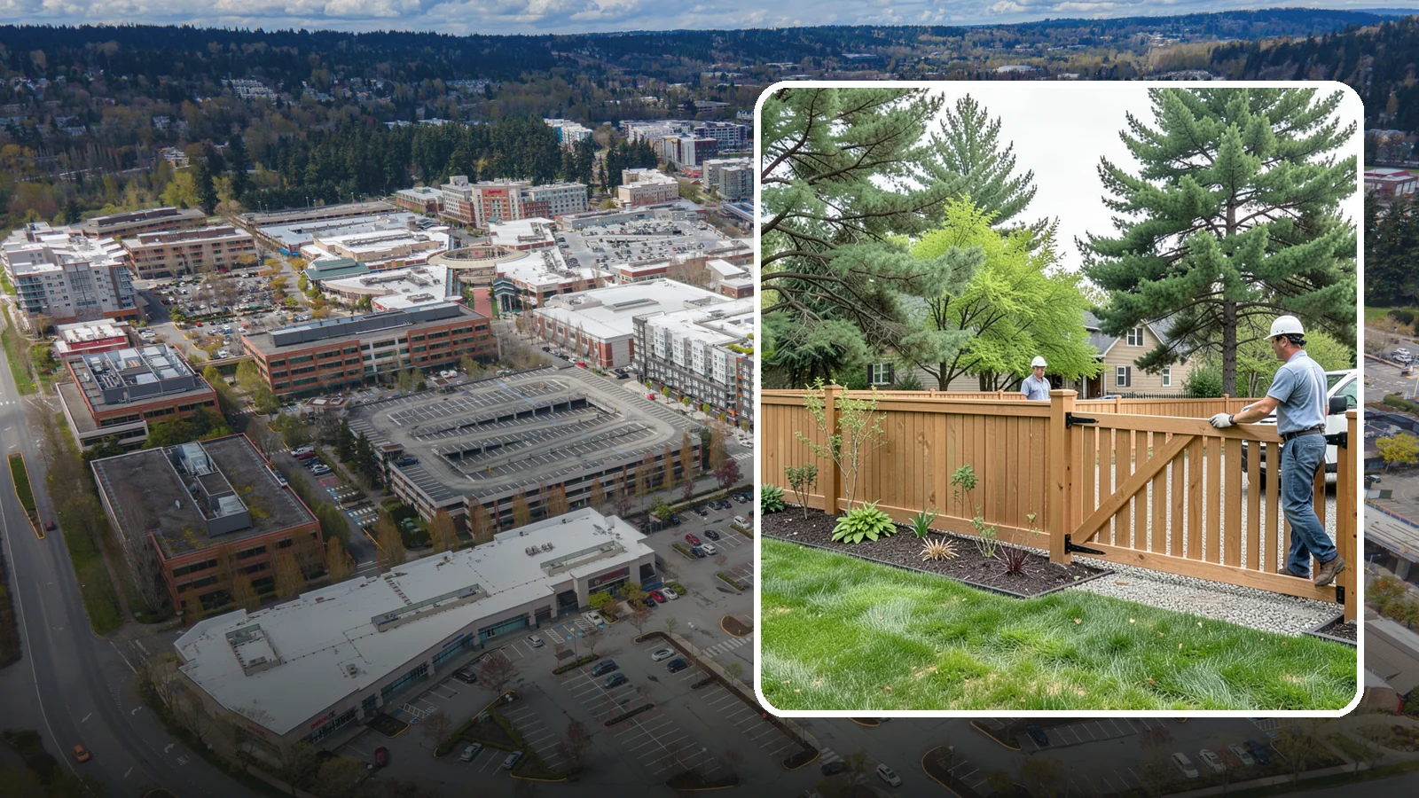 Composite Fence Installation in Redmond, King County, WA - We build modern composite fences that pair the warmth of wood with rot-proof durability made for wet Northwest conditions.