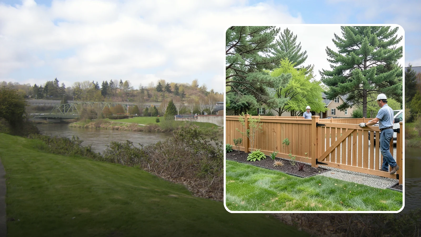 Composite Fence Installation in Tukwila, King County, WA - We build modern composite fences that pair the warmth of wood with rot-proof durability made for wet Northwest conditions.