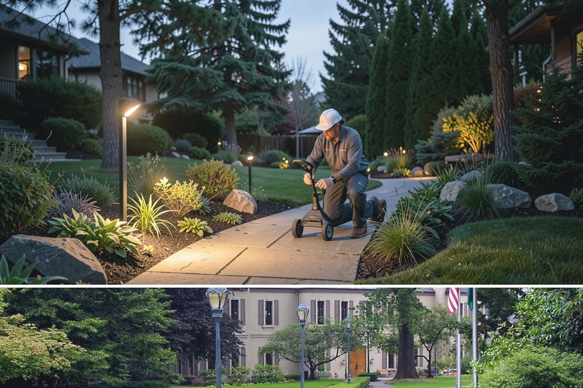 Composite Fence Installation in Woodinville, King County, WA - Composite performs well year-round, though drier spring-to-fall weeks help footings cure before the panels go up.