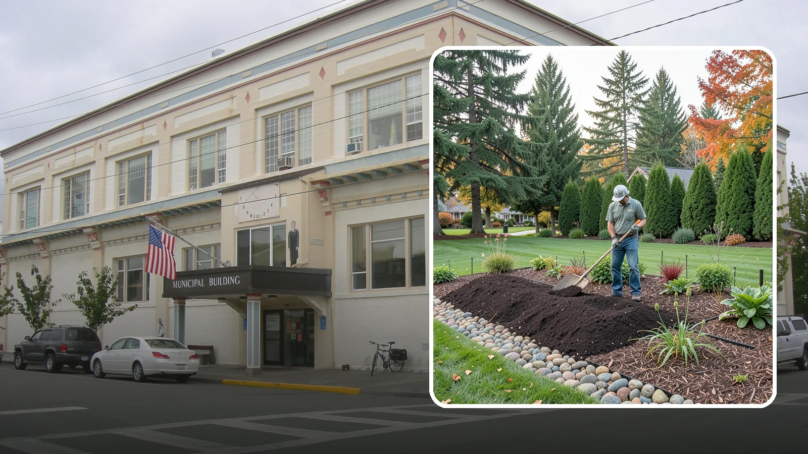 Compost Application in Anacortes, Skagit County, WA - Nutrient-rich compost spread over beds and lawns to build healthy soil and feed plants naturally.