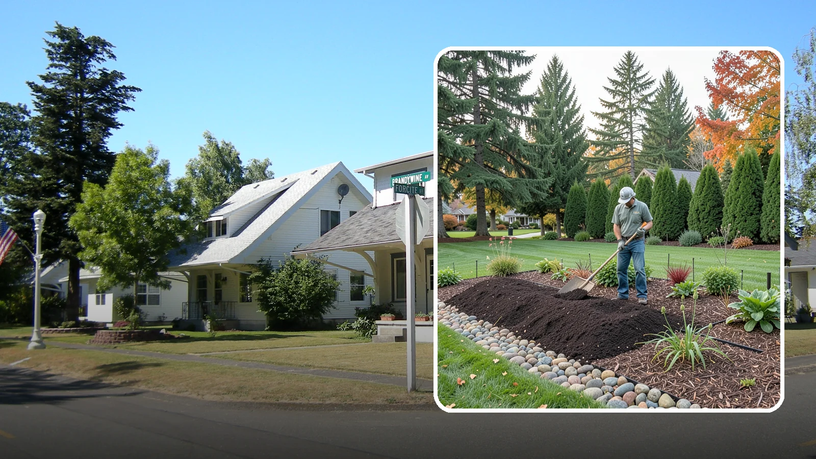 Compost Application in DuPont, Pierce County, WA - Nutrient-rich compost spread over beds and lawns to build healthy soil and feed plants naturally.