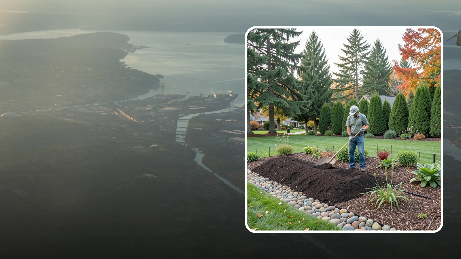Compost Application in Fife, Pierce County, WA - Nutrient-rich compost spread over beds and lawns to build healthy soil and feed plants naturally.