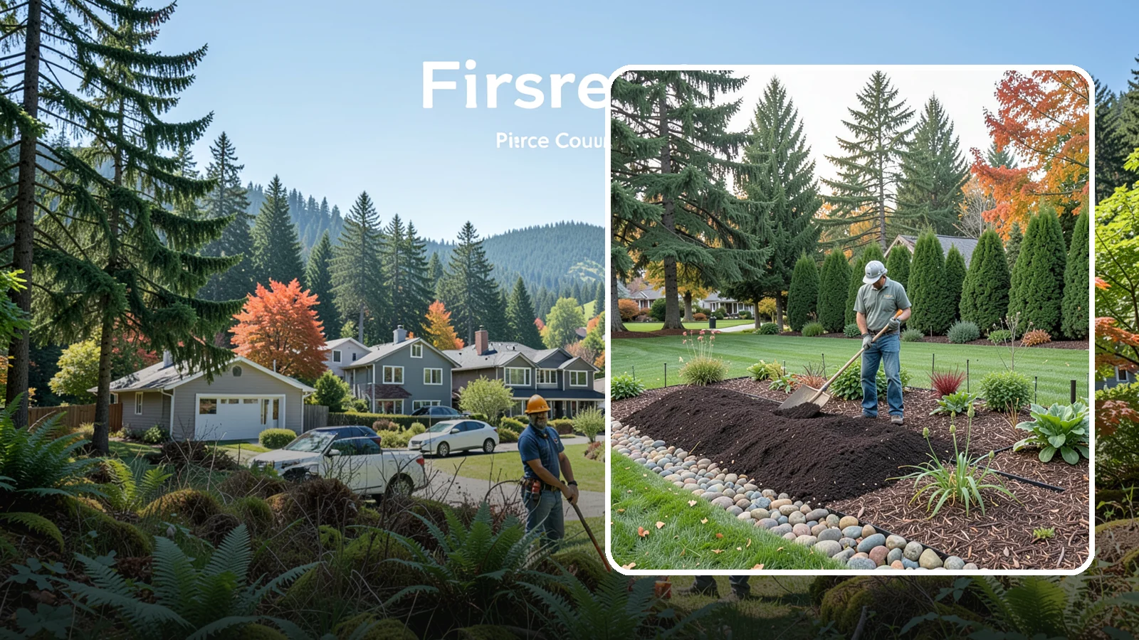 Compost Application in Fircrest, Pierce County, WA - Nutrient-rich compost spread over beds and lawns to build healthy soil and feed plants naturally.