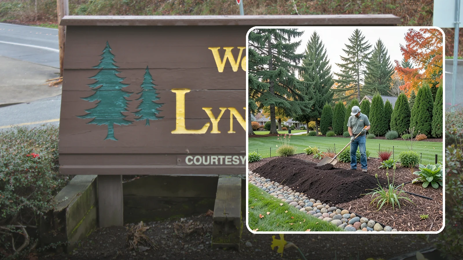 Compost Application in Lynnwood, Snohomish County, WA - Nutrient-rich compost spread over beds and lawns to build healthy soil and feed plants naturally.