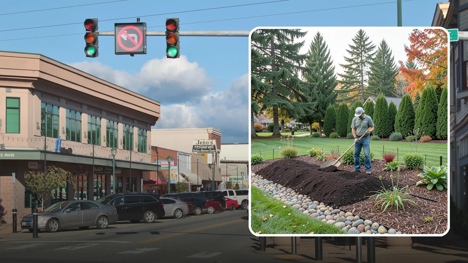 Compost Application in Monroe, Snohomish County, WA - Nutrient-rich compost spread over beds and lawns to build healthy soil and feed plants naturally.